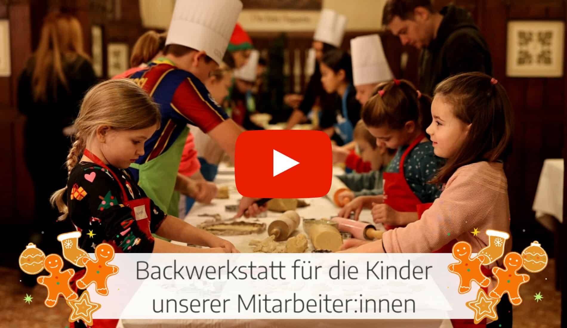 Weihnachtsbackwerkstatt im Wiener Rathauskeller für Kinder der Gourmet Mitarbeiter:innen