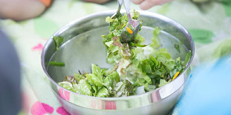 Salatschüssel mit verschiedensten Salatsorten